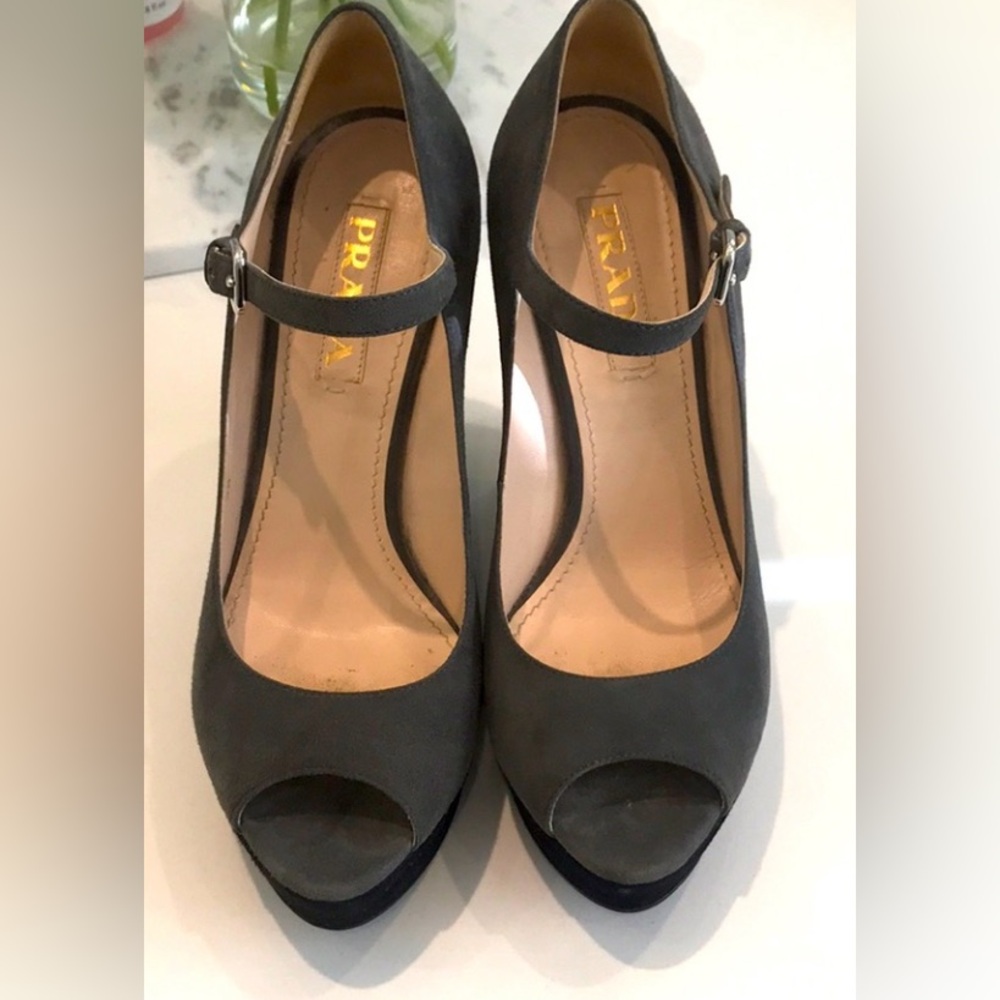 Prada Women's Black Peep-Toe Heels